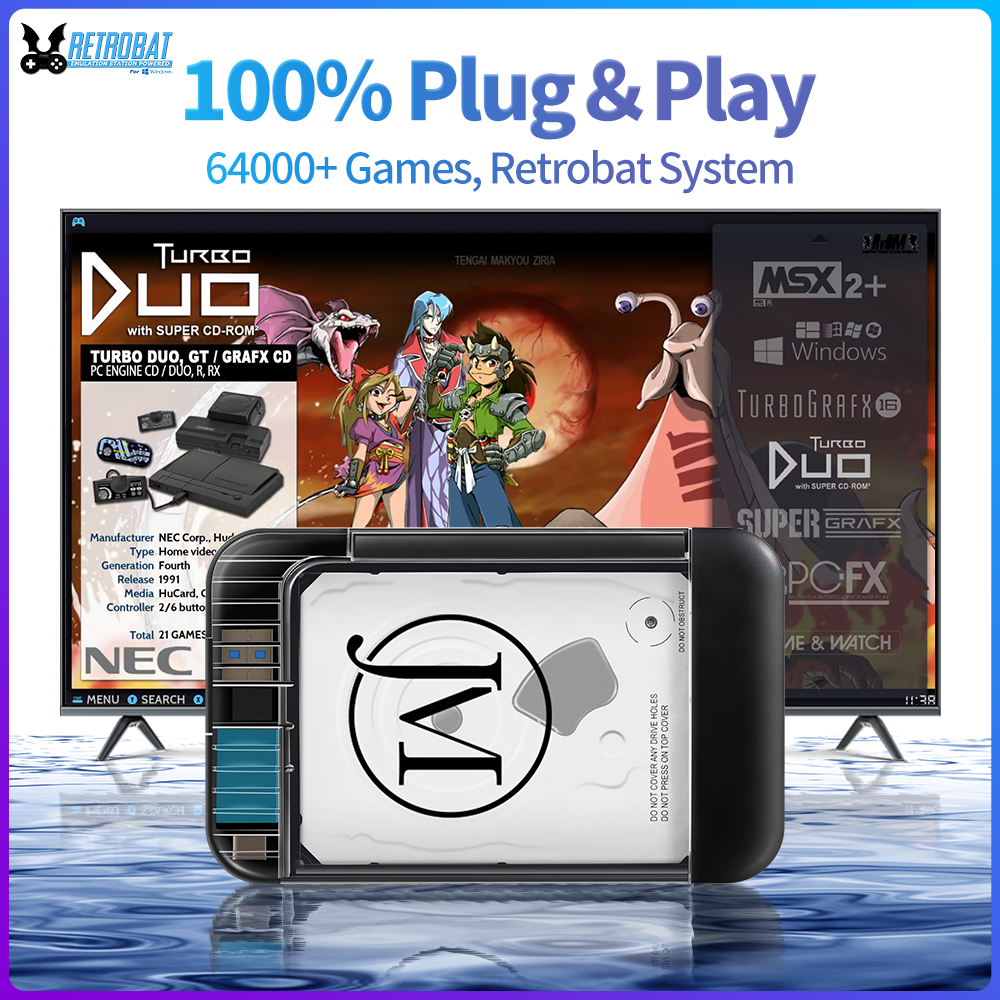 Retro Gaming For Windows - RETROBAT Portable 500G Gaming HDD Consoles