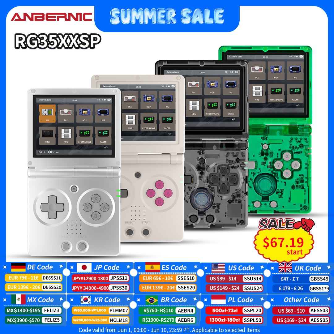 Retro Gaming Console Lego - Anbernic RG35XXSP Retro Flip Handheld Game