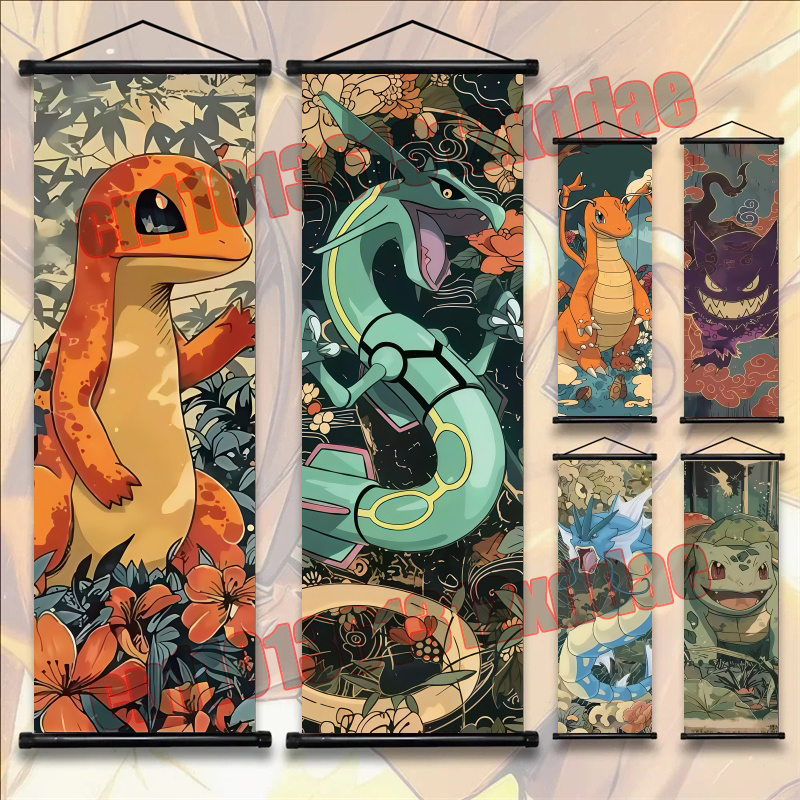 Retro Gaming Pokemon - Anime Pokemon Retro Poster Scroll Painting