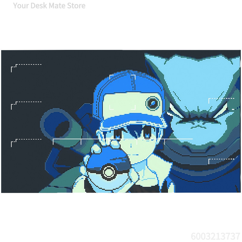 Retro Gaming Pokemon - Pokemon Pixel Volcano Battle Desk Mat,