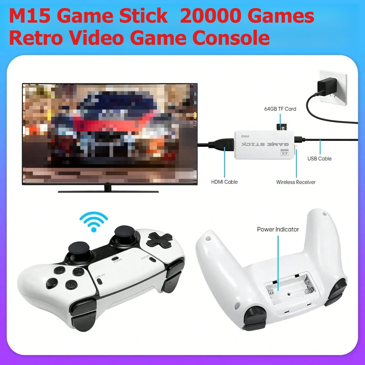 Retro Gaming Mister - M15 Retro Video Game Console 2.4G