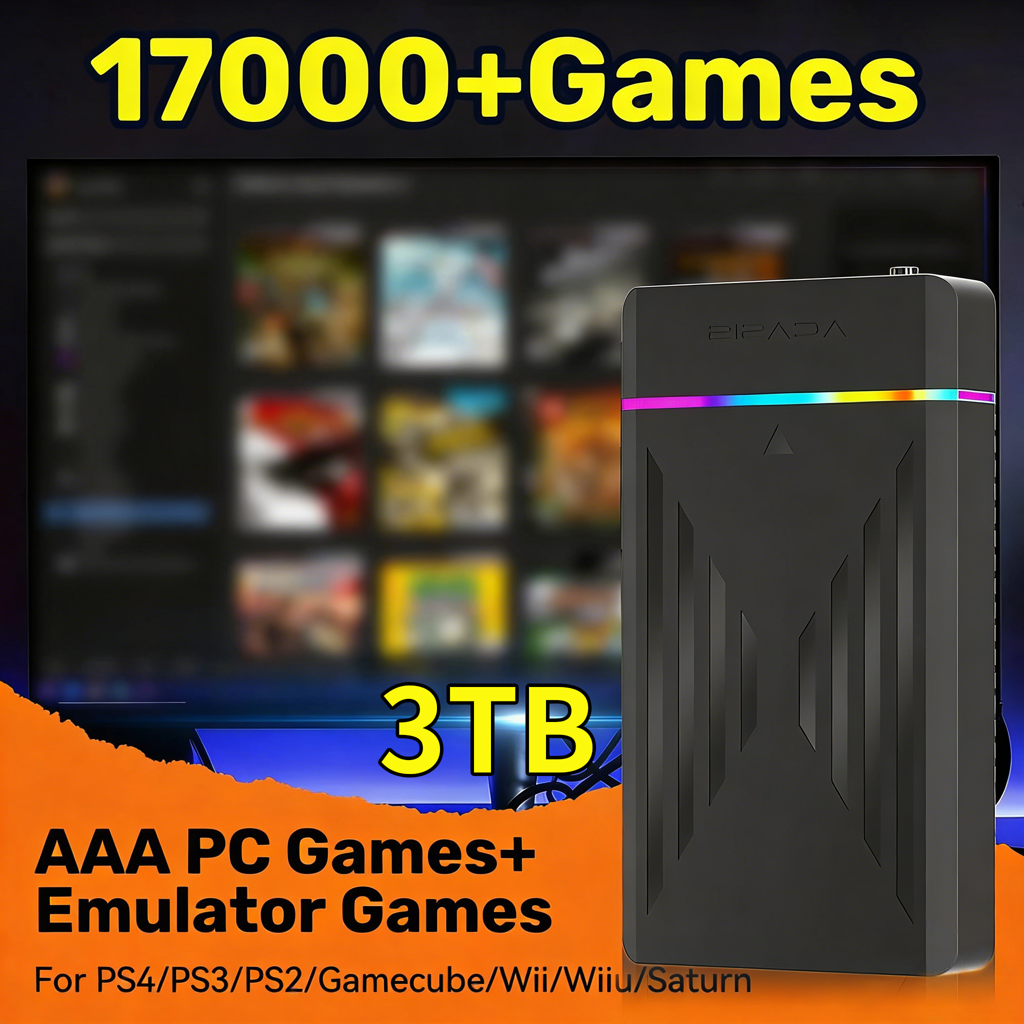 Portable 3TB Gaming HDD Video  - Retro Gaming For Windows recension och pris