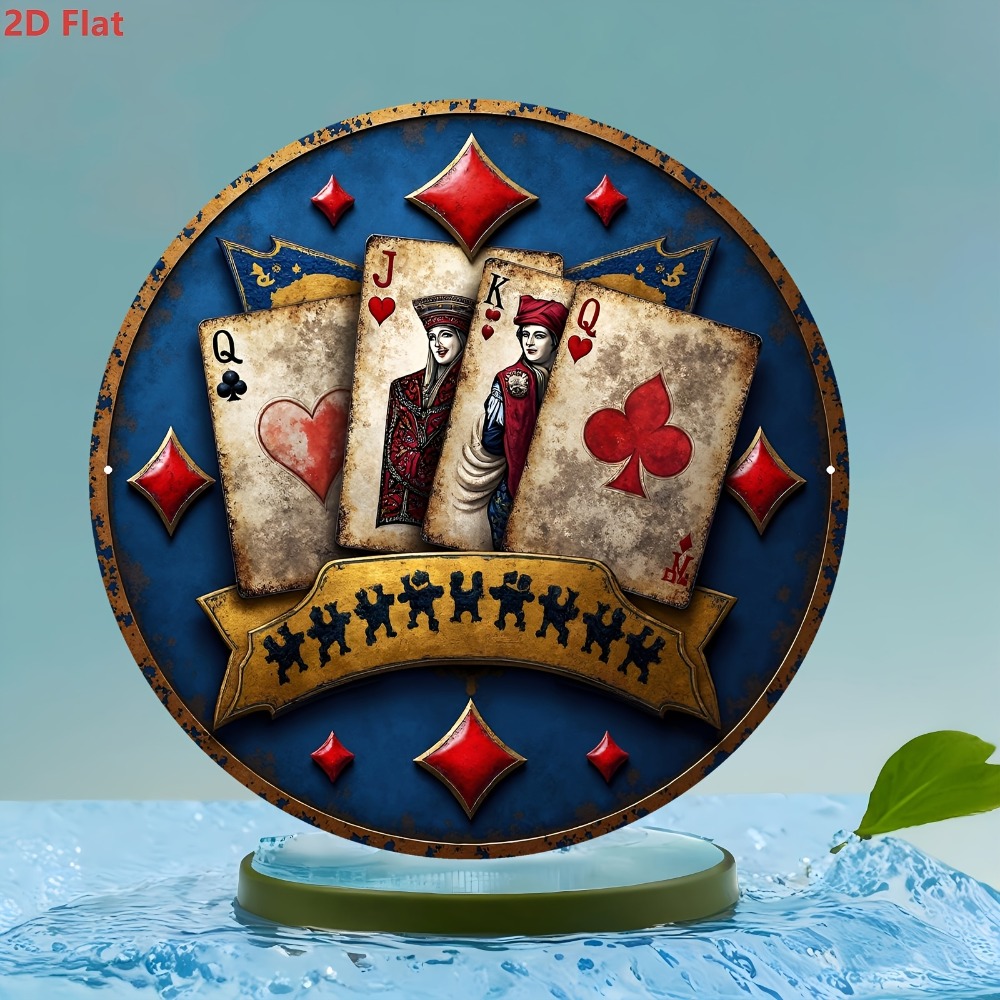 Vintage Poker 8x8 Inch 2D Alum - Retro Game Card recension och pris