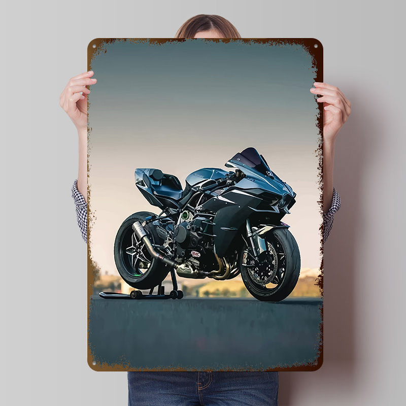 Motorcycle H2R Printed Poster  - Retro Poster Gaming recension och pris