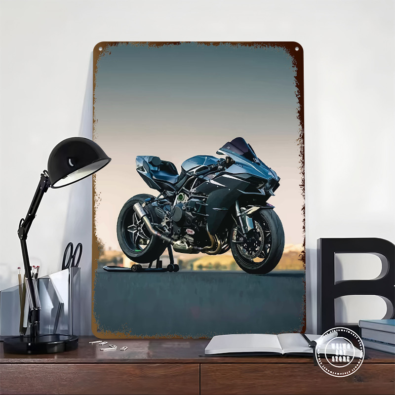 Motorcycle H2R Printed Poster  - Retro Poster Gaming recension och pris