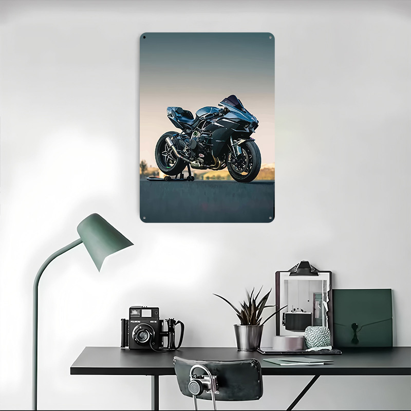 Motorcycle H2R Printed Poster  - Retro Poster Gaming recension och pris