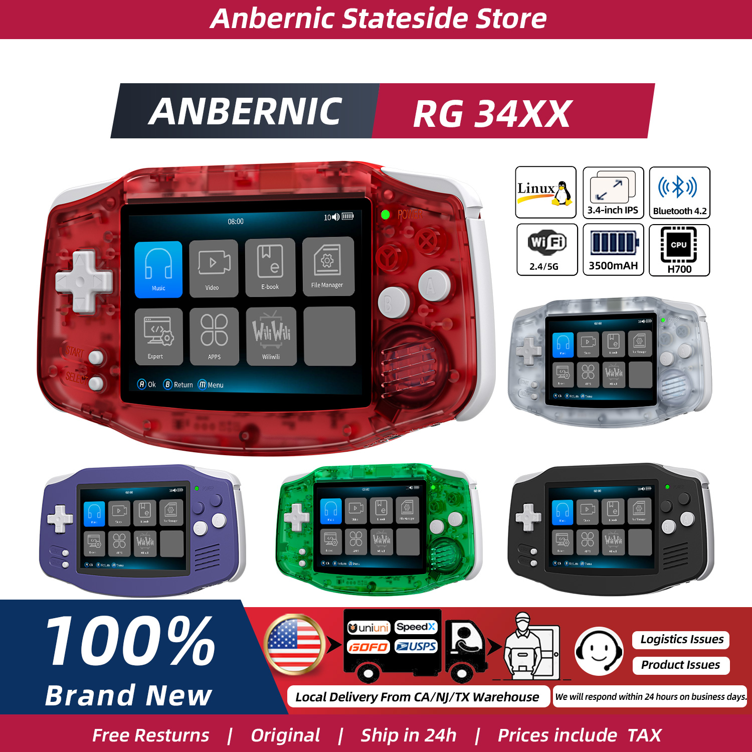 ANBERNIC RG34XX Retro Handheld - Retro Gaming Console Lego recension och pris