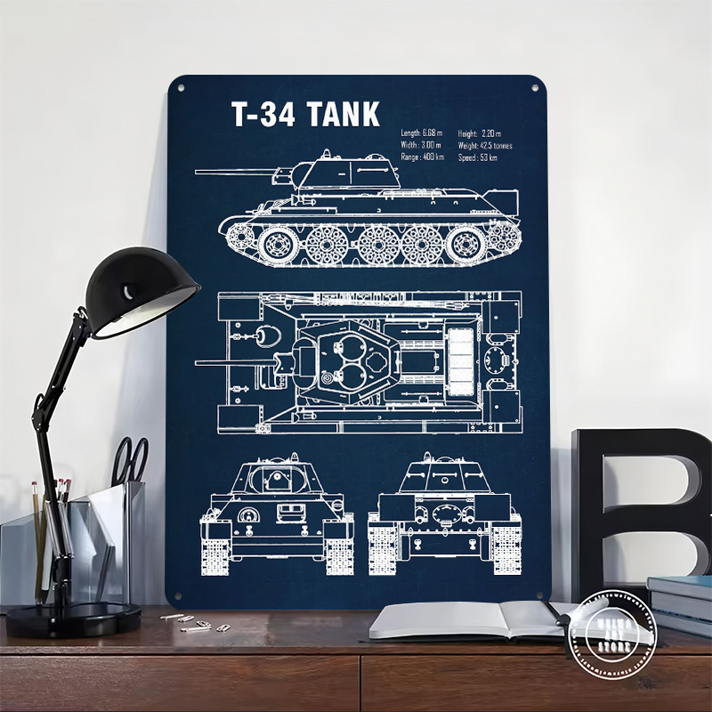 T 34 Tank Printing Poster Cust - Retro Poster Gaming recension och pris