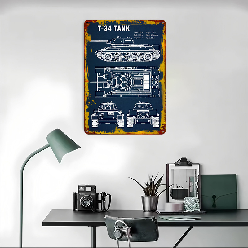 T 34 Tank Printing Poster Cust - Retro Poster Gaming recension och pris