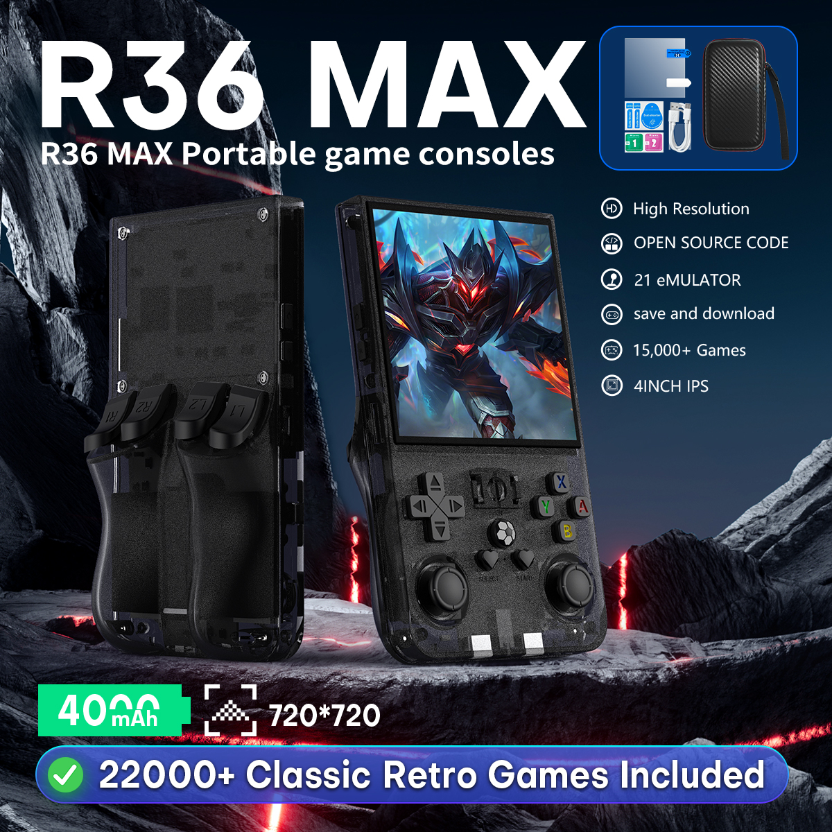 Open Source R36MAX Portable Vi - Retro Gaming Console Lego recension och pris