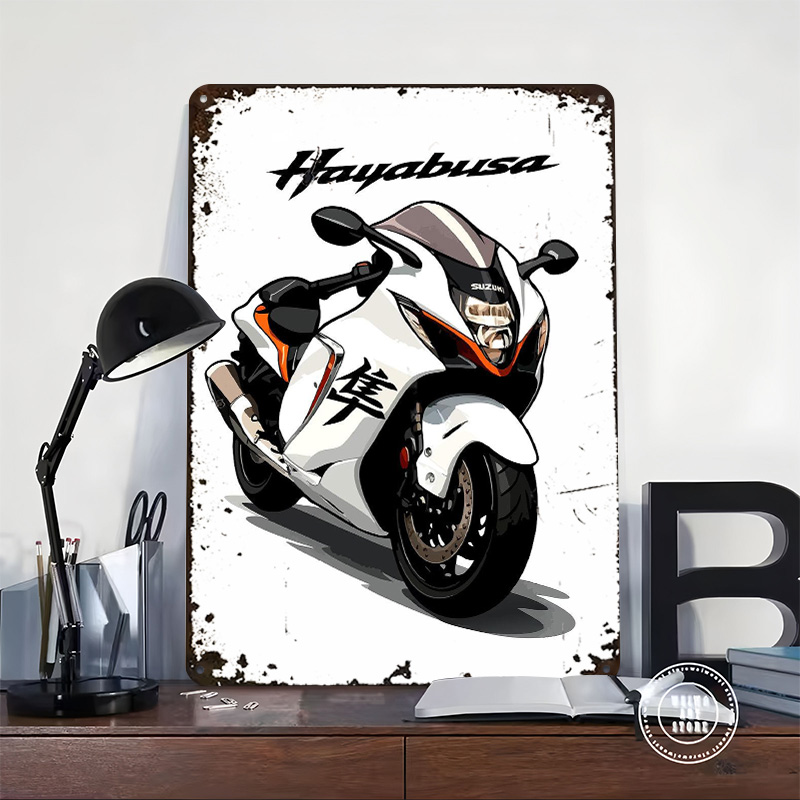 Japanese Motorcycle Hayabusa T - Retro Poster Gaming recension och pris