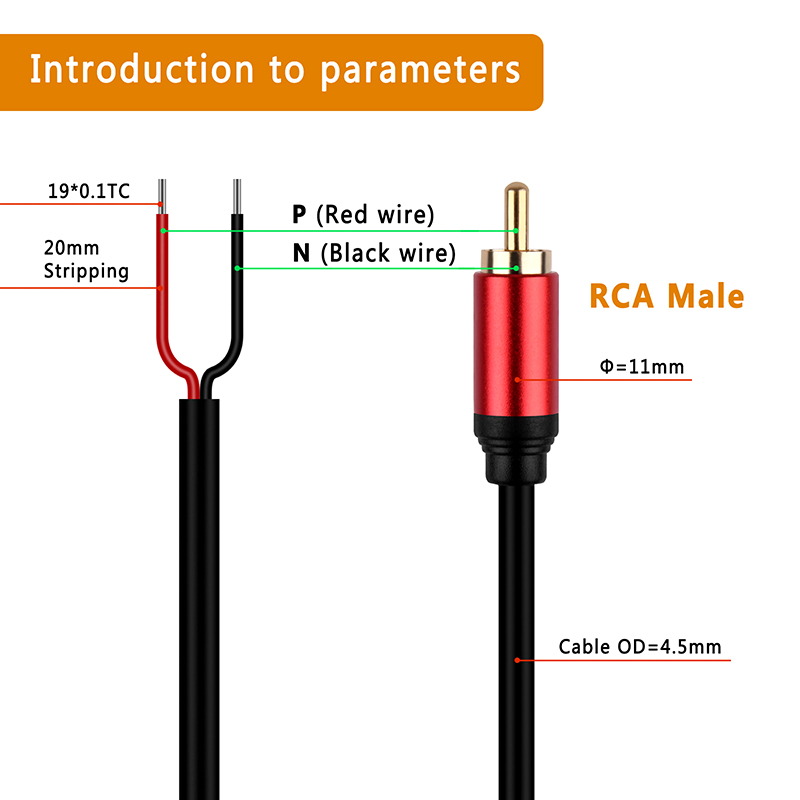 1PCS Speaker Wire RCA Male Plu - Composite Rca Cable recension och pris