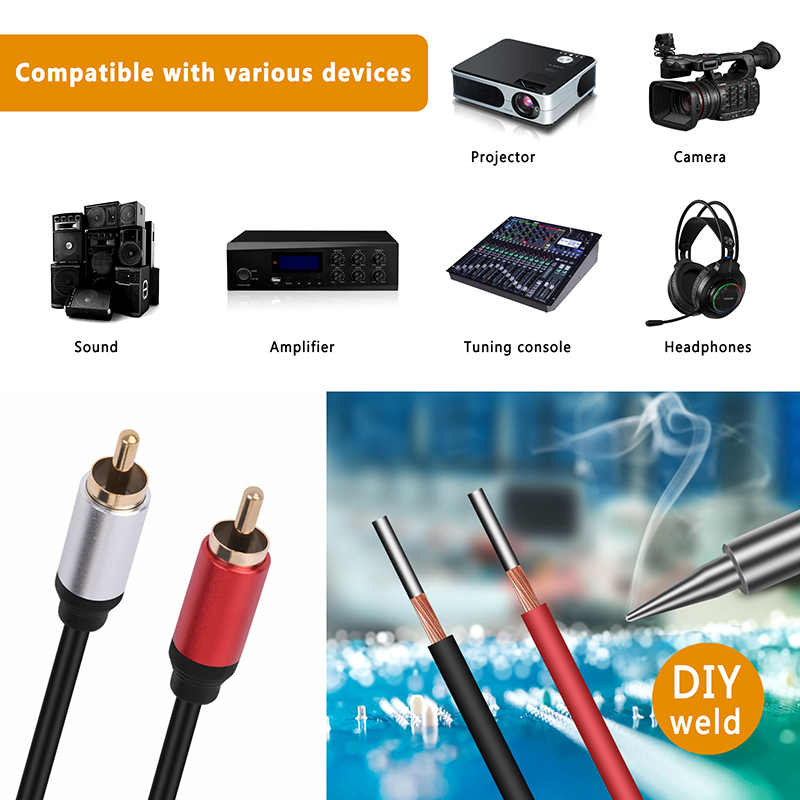 1PCS Speaker Wire RCA Male Plu - Composite Rca Cable recension och pris