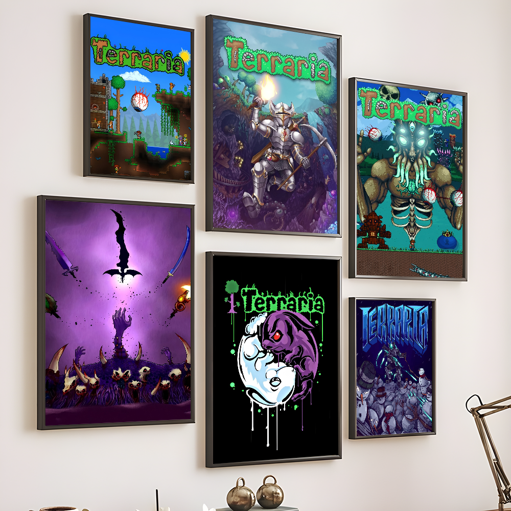 1PC Game T-Terraria Cool Poste - Retro Poster Gaming recension och pris