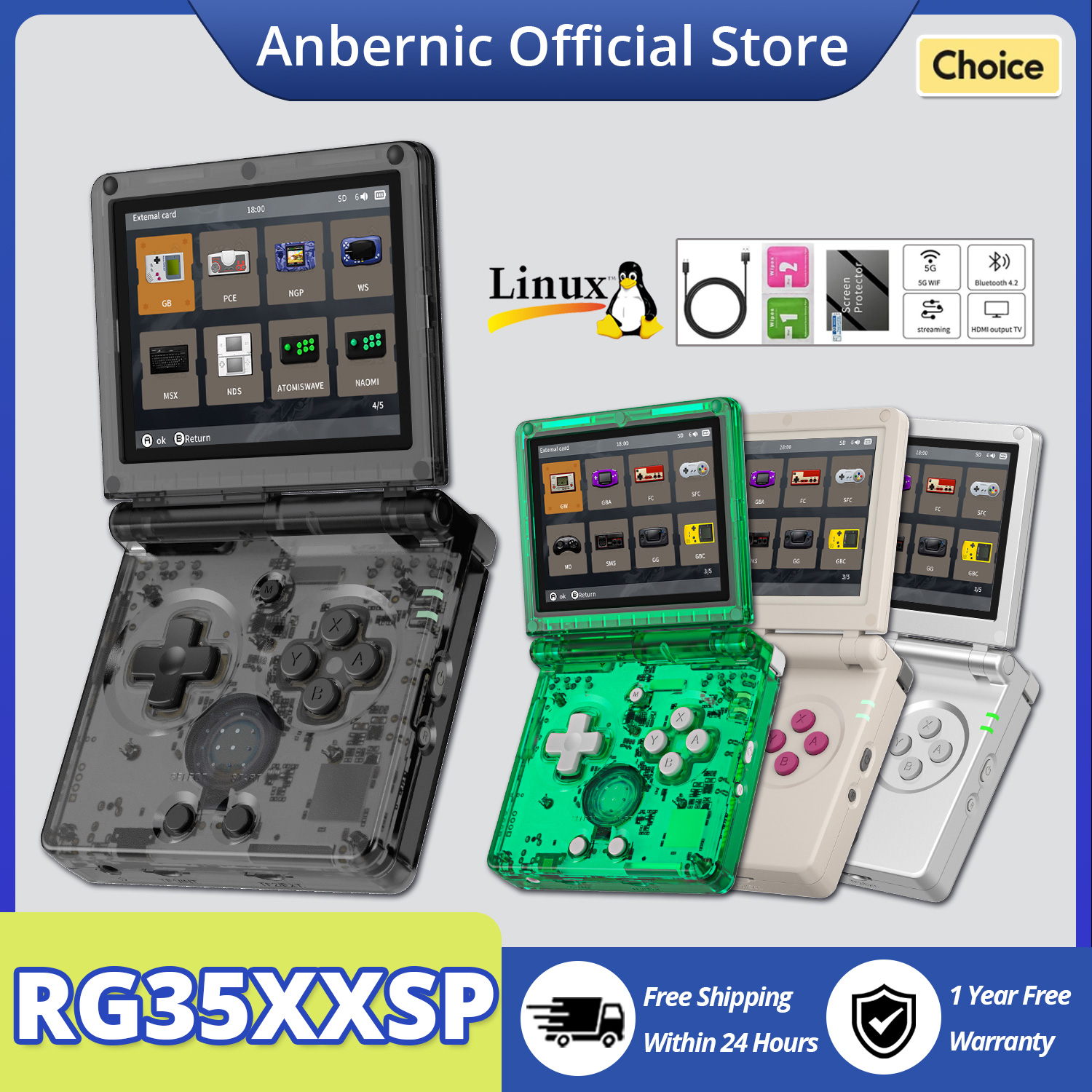 ANBERNIC RG35XXSP Flip Handhel - Retro Gaming Devices recension och pris