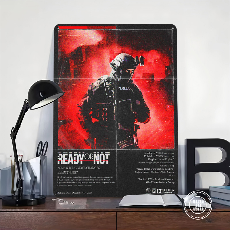 Ready or Not Game Metal Poster - Retro Poster Gaming recension och pris