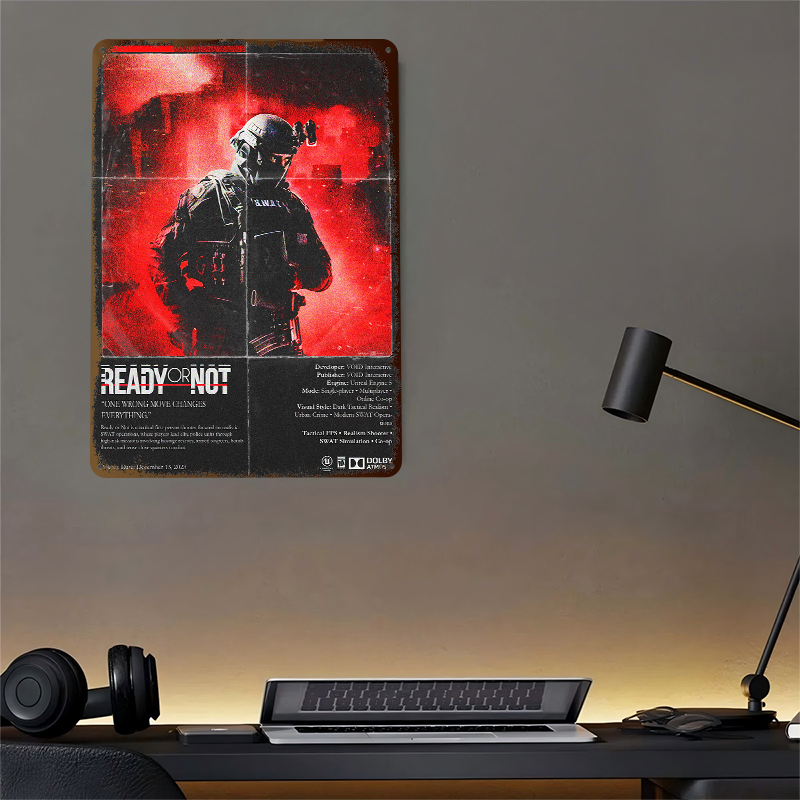 Ready or Not Game Metal Poster - Retro Poster Gaming recension och pris